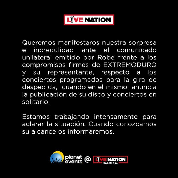 live nation comunicado