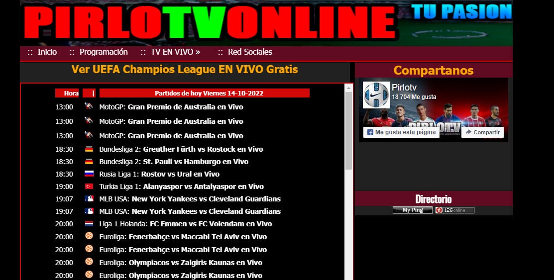 Web futbol gratis por internet