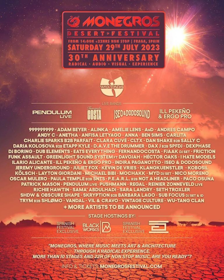 Monegros Desert Festival 2023 cartel, entradas y detalles