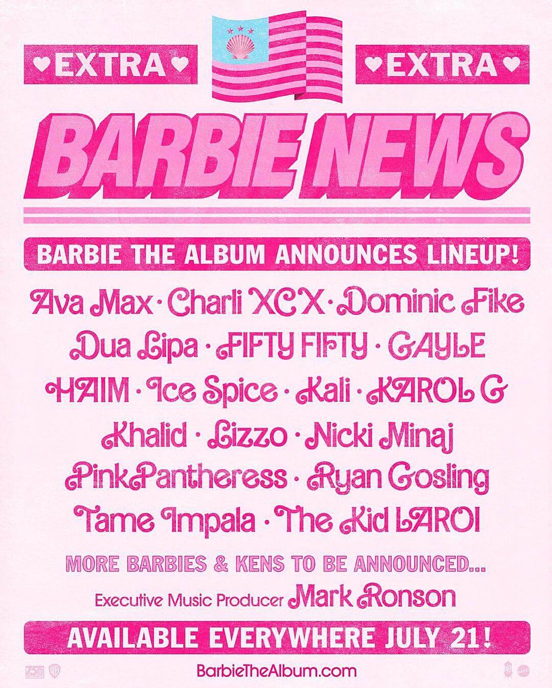 attachment barbie soundtrack lineup