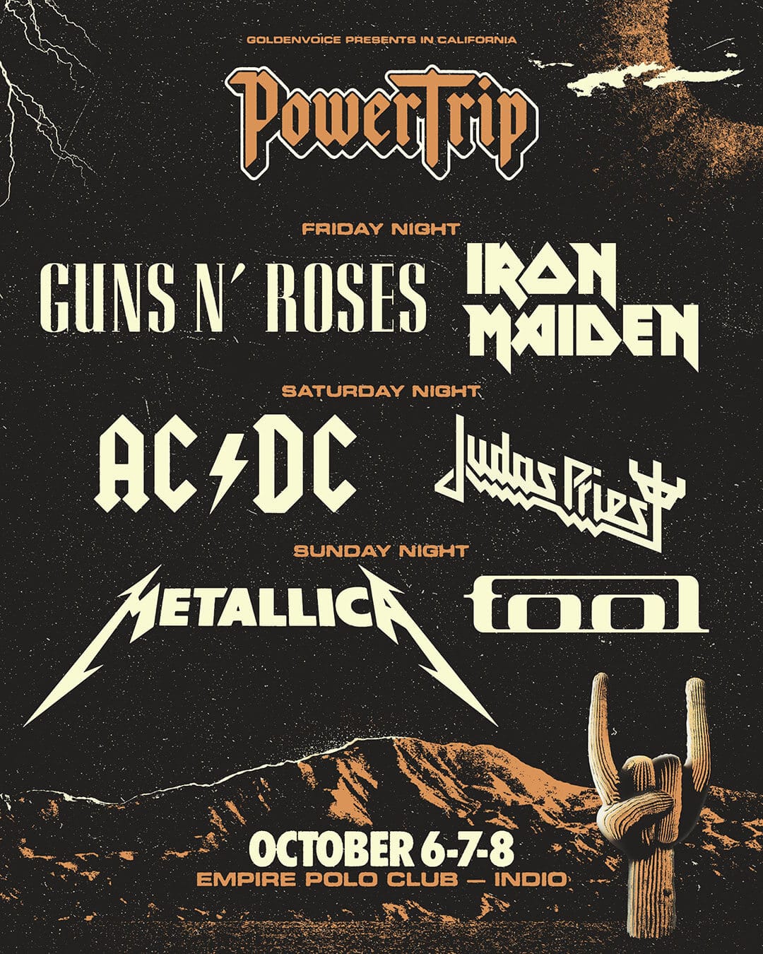 No es broma: el festival Power Trip 2023 reúne en su cartel a AC/DC, Iron  Maiden, Metallica, Judas Priest, Guns N' Roses y Tool