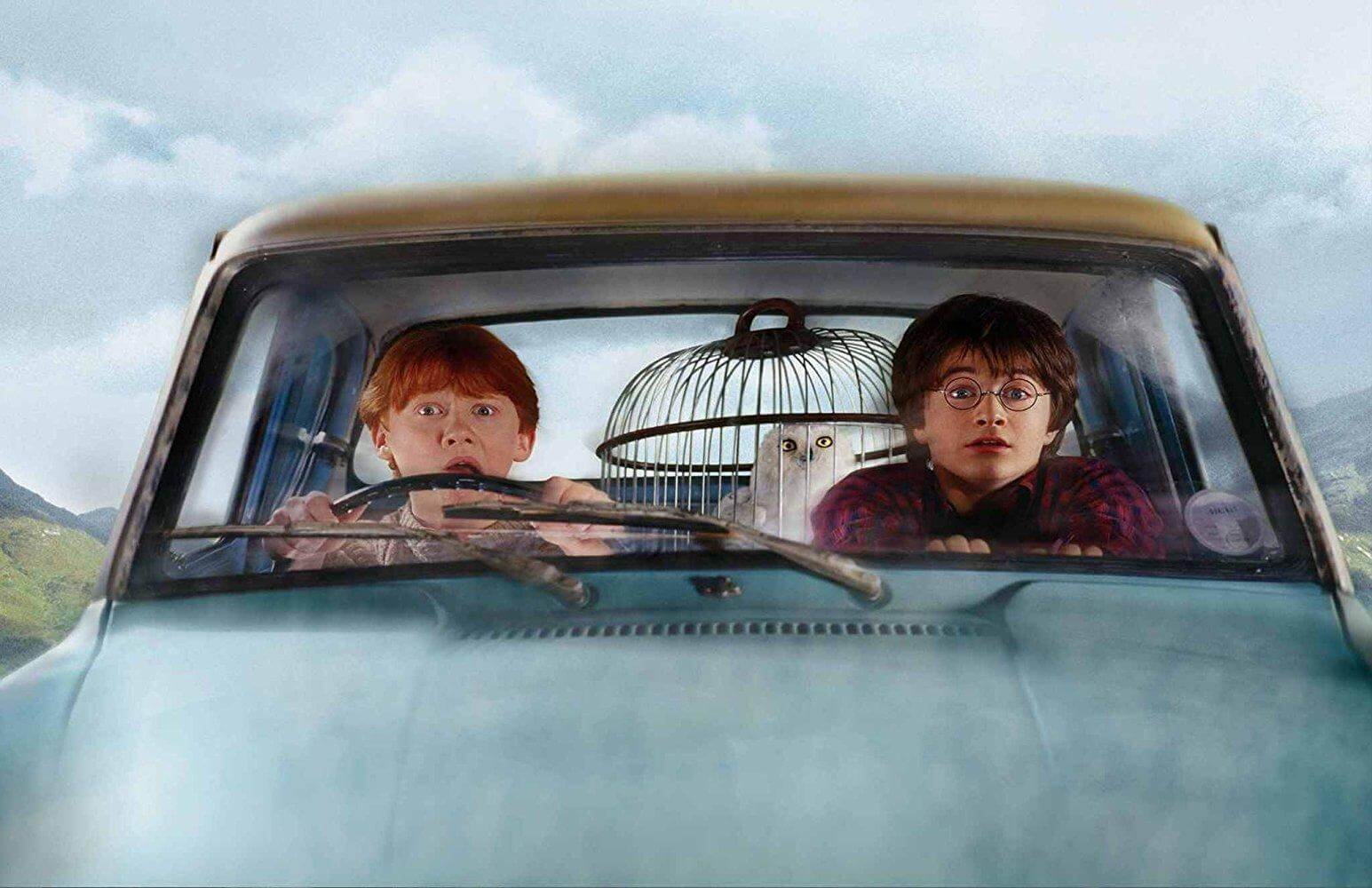 Daniel Radcliffe y Rupert Grint en Harry Potter y la cámara secreta