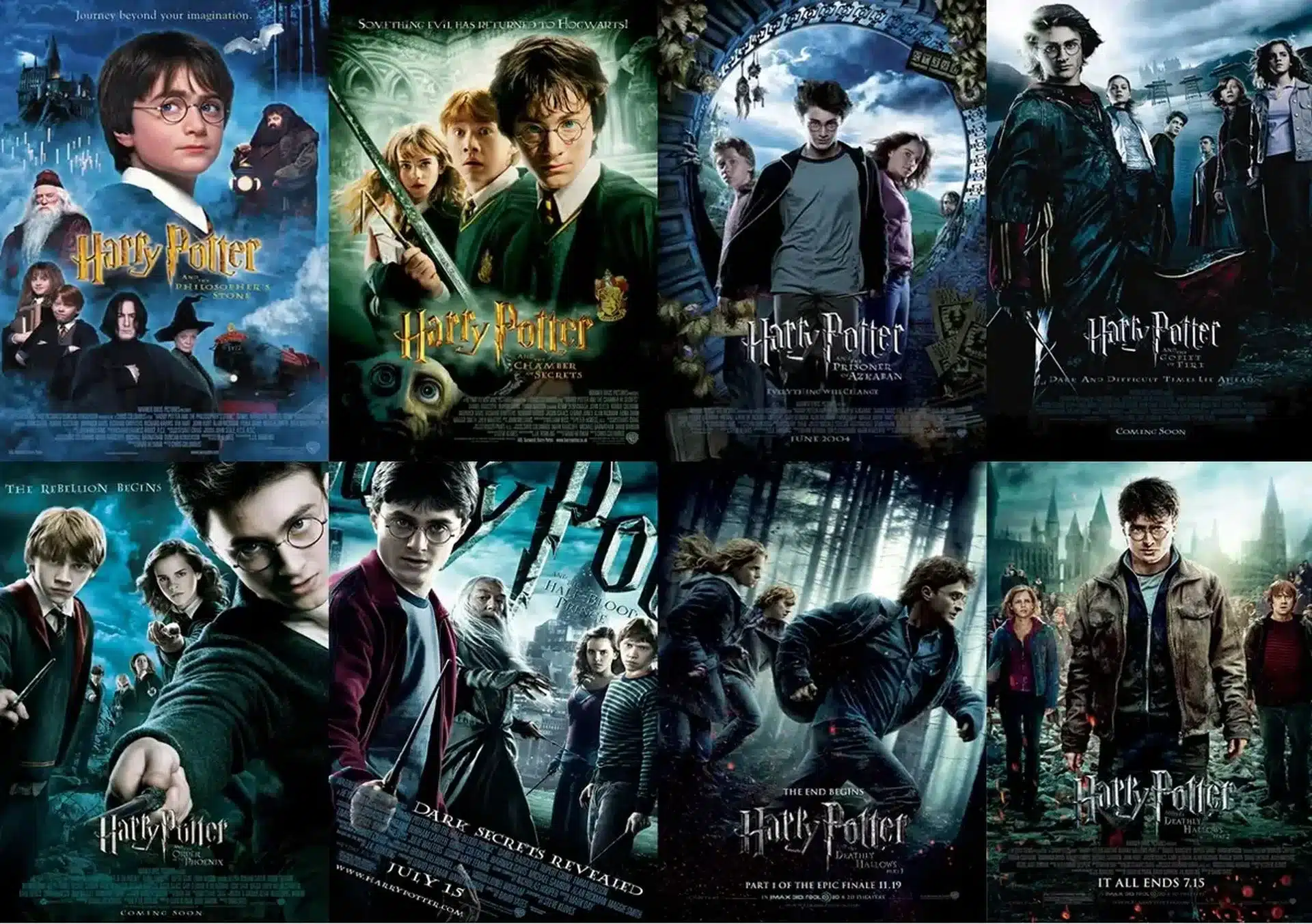 Pósters de todas las películas de la saga Harry Potter