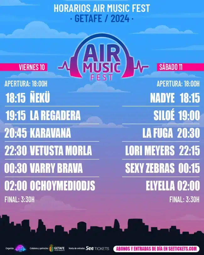 horarios air music fest 2024