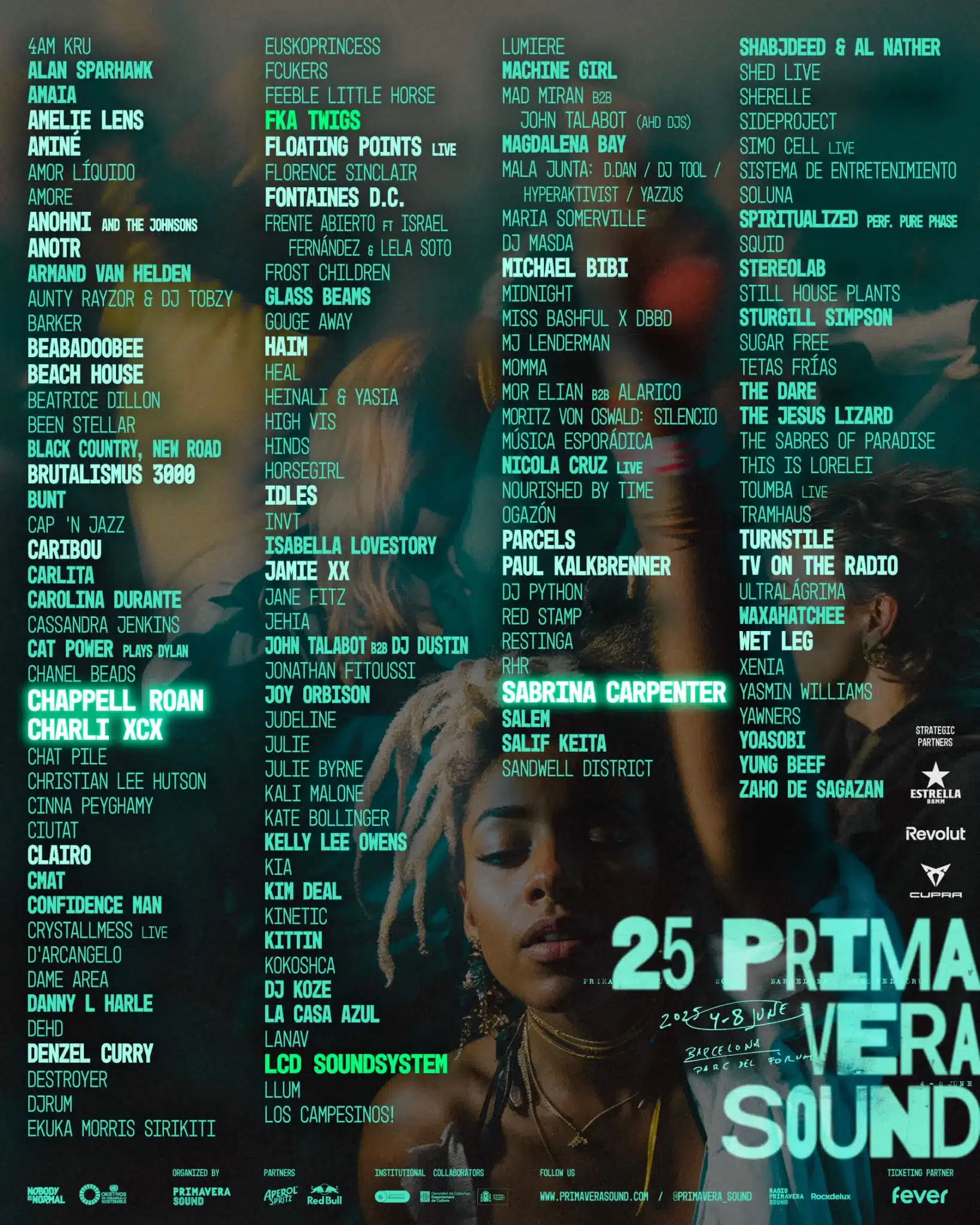 Cartel completo del Primavera Sound 2025 y toda la info de entradas y