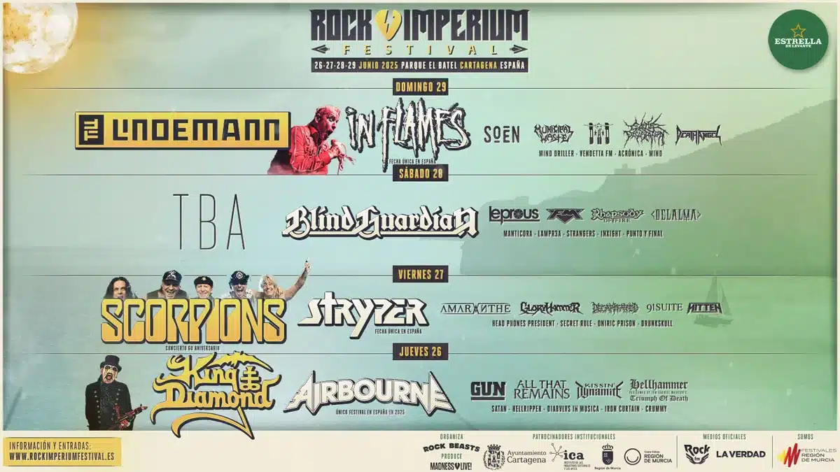 Rock Imperium 2025 cartel por días