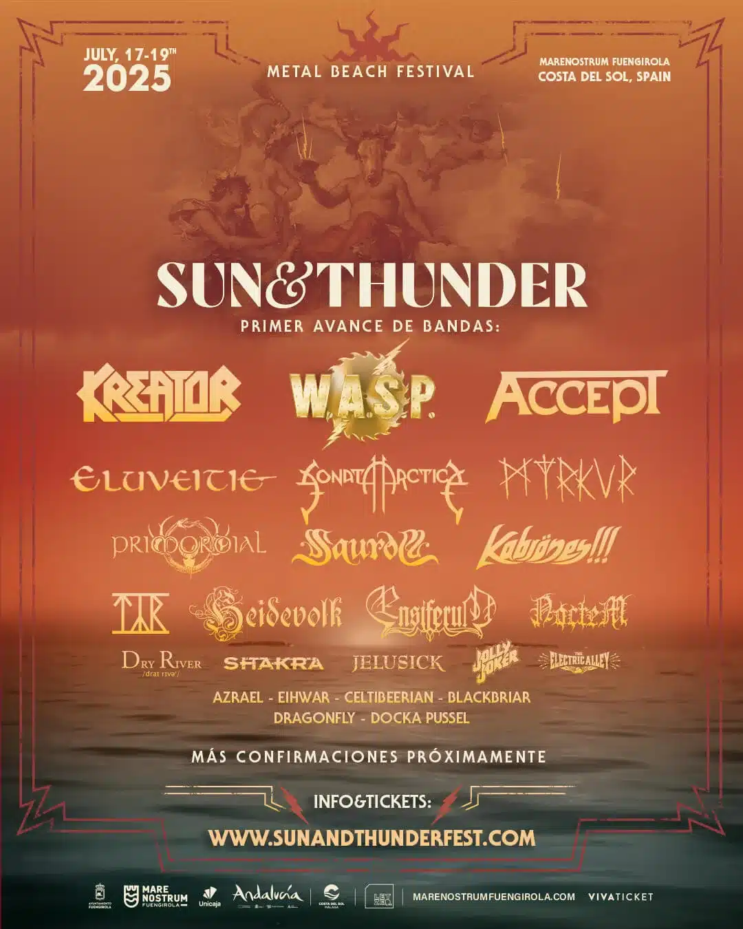 Cartel del Sun and Thunder 2025 en Fuengirola con Kreator, W.A.S.P ...