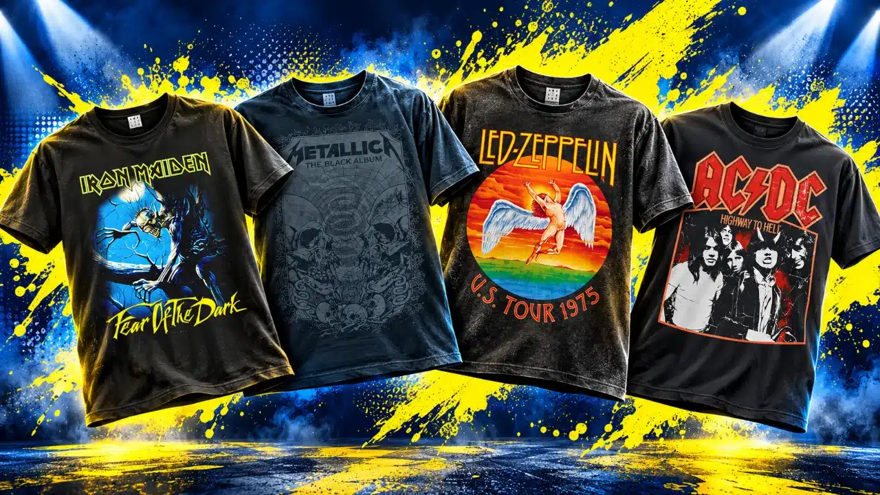 Camisetas de grupos de rock y metal en oferta en Amazon