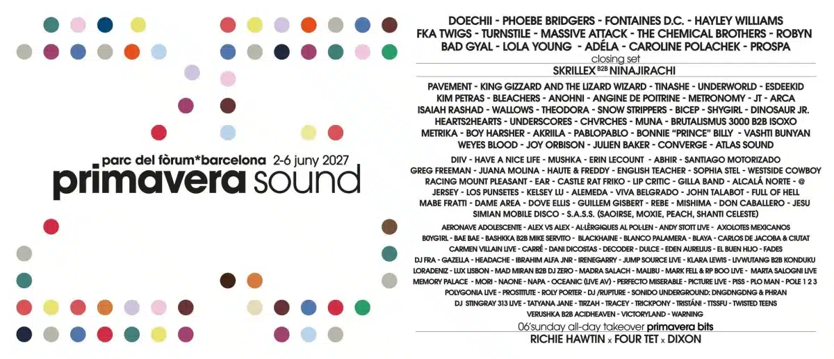 Cartel Primavera Sound 2026